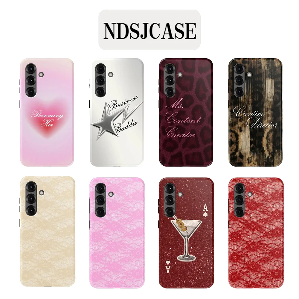 Luxury Clmj Becoming Her Phone Case for Samsung Galaxy S20 S23 S24 S25 S26 FE Plus Ultra Edge 4G 5G Double-layer Back Cover