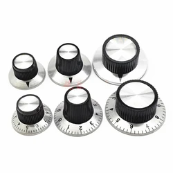 2Pcs Black with Silver Potentiometer Control Knob Volume Audio Electric Guitar Bass Screw Type23x14mm 29x18mm 37x15mm (d*h)