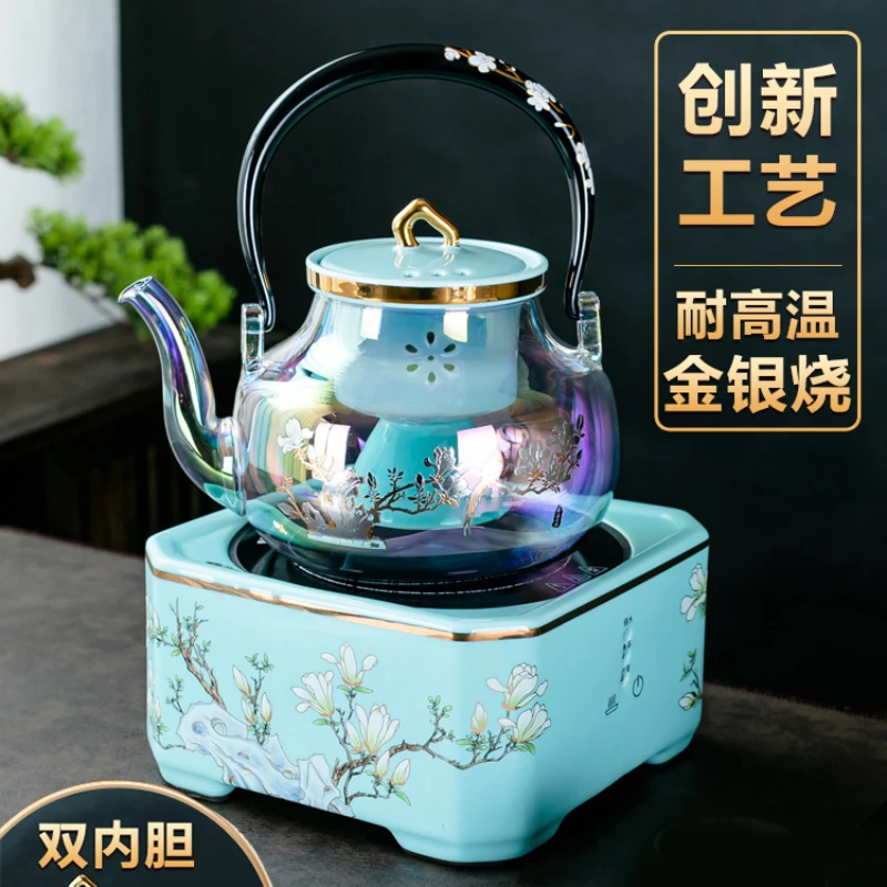 Electric pottery stove  maker, ceramic mesh red automatic tea  boiling water, glass steaming  gold and silver roasting pot