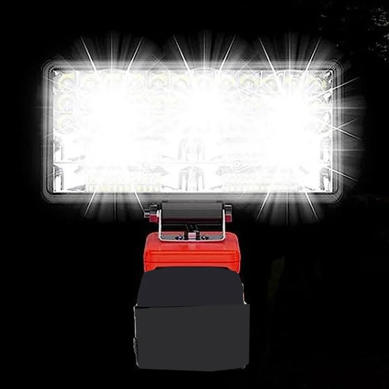 8 Inch Cordless LED Work Light for Milwaukee 18V Li-ion Battery,Portable Flashlight Electric Torch with Dual USB Output