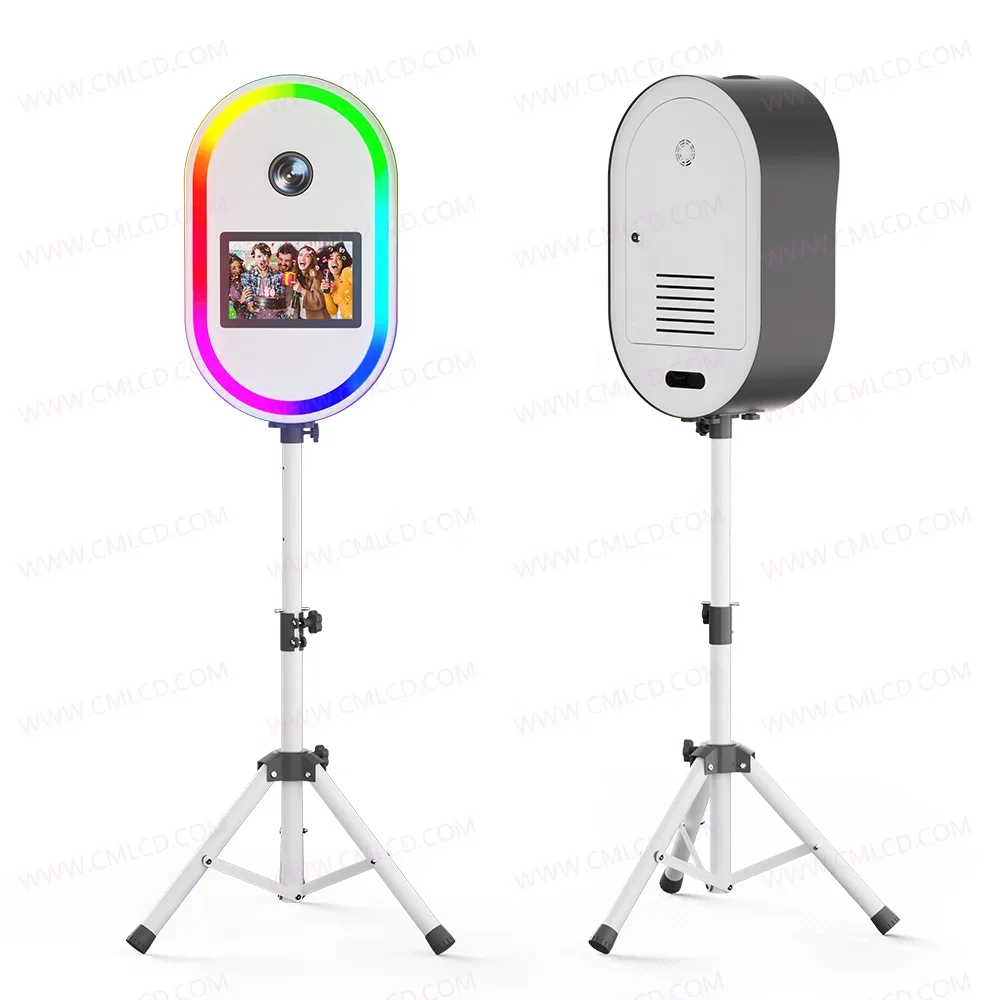 كاميرا Dslr سهلة الإعداد مع كشك تصوير ثلاثي القوائم بشاشة تعمل باللمس مقاس 10.1 بوصة مع كشك تصوير ذاتي فلاش للحفلات