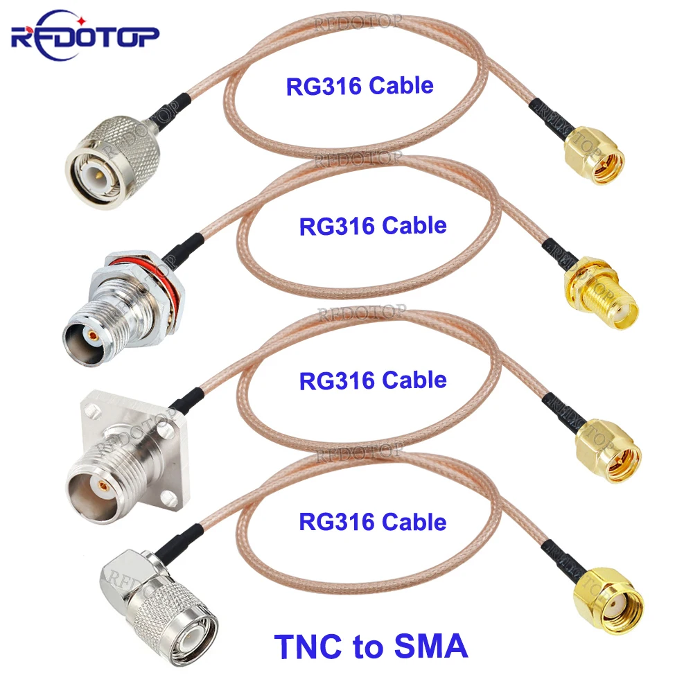1Pcs RG-316 TNC Male/Female to SMA Male/Female Connector RG316 Cable 50 Ohm RF Coaxial Extension Pigtail SMA to TNC Jumper Cord