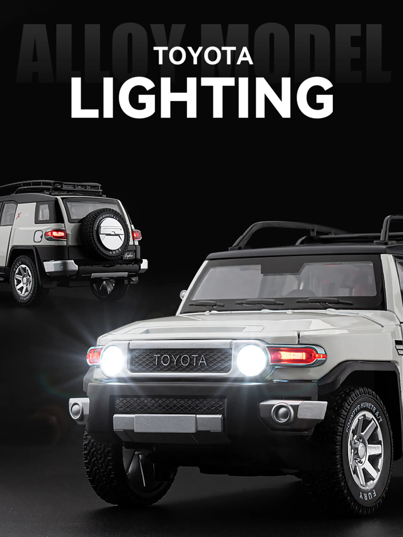 1: 24 simulation zinc alloy Land Cruiser FJ model car, static