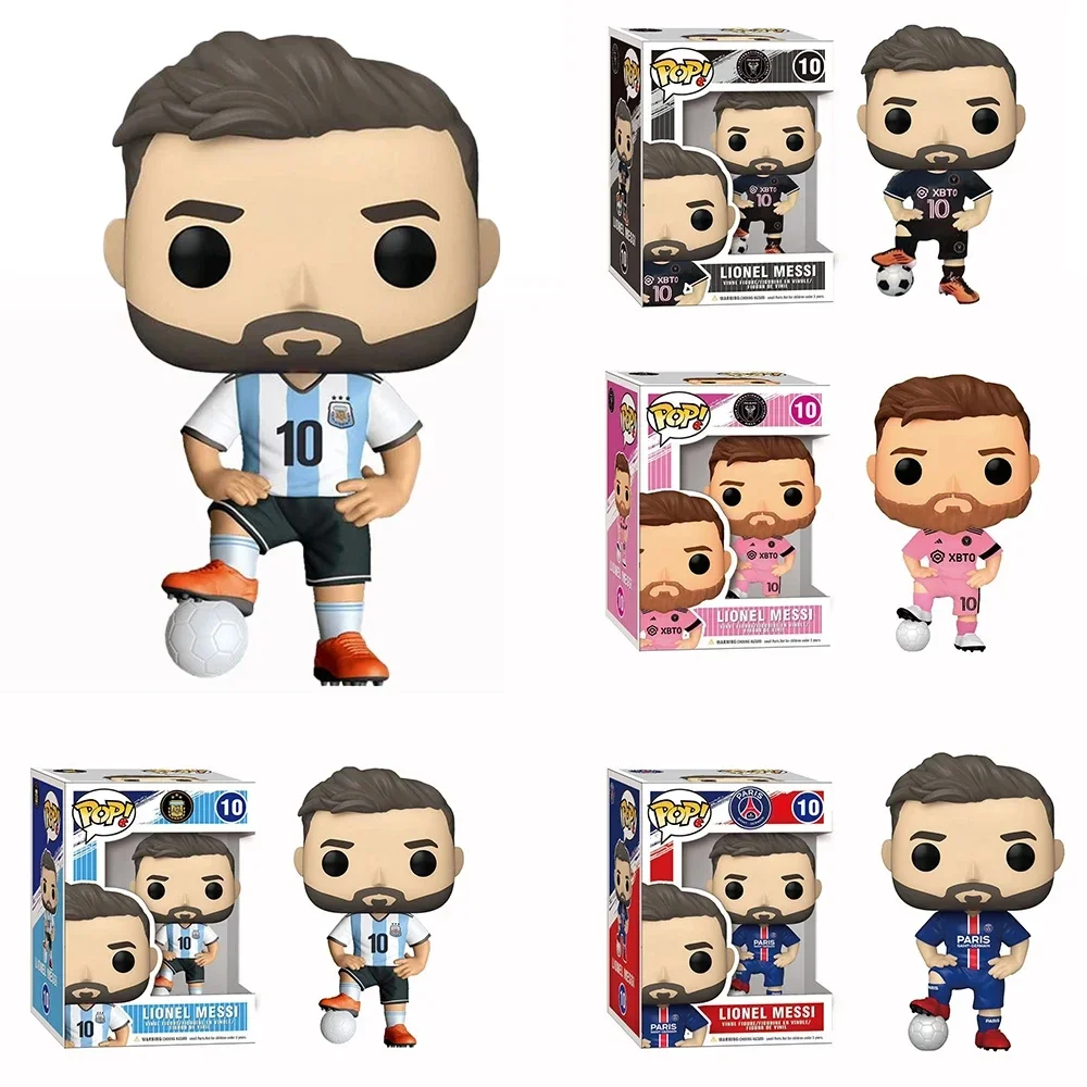 Funko Pop León Messi # 10 adornos decorativos de estrellas de fútbol, colección de figuras de acción, modelo de juguete para niños, juguete para regalo de cumpleaños