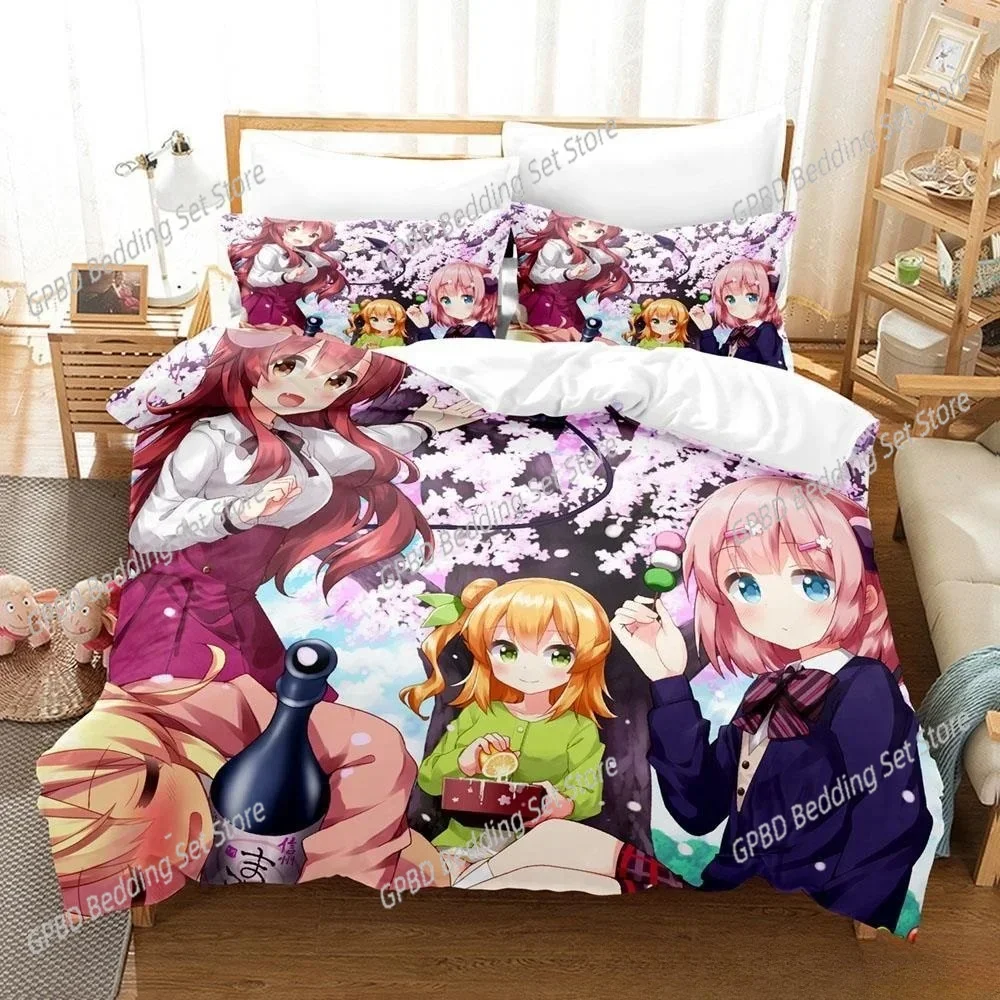 New Anime Girls The Demon Girl Next Door 3D Bedding Set Duvet Cover Pillowcases Single Twin Full Size Home Decor Quilt Boys Gift