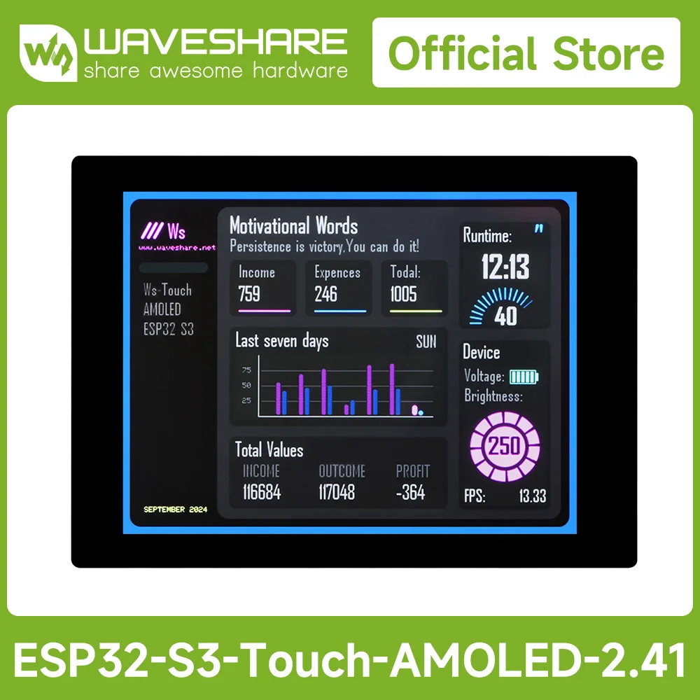 waveshare-esp32-s3-pantalla-tactil-amoled-de-241-pulgadas-procesador-de-doble-nucleo-lx7-de-32-bits-esp32-con-pantalla