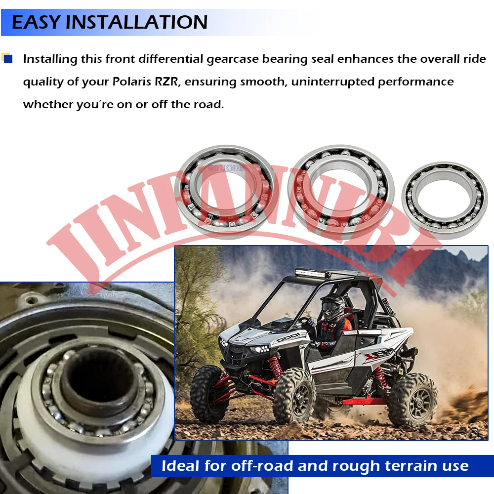 Front Differential Gear Case Bearing Seals Kit & O-Rings For Polaris RZR 800/S/4