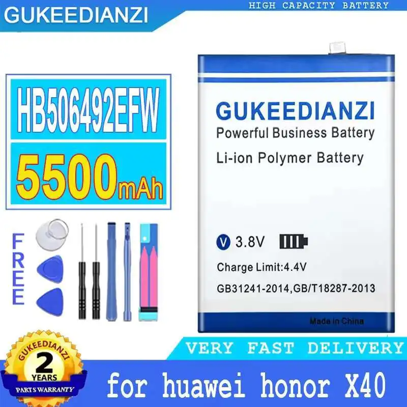 

5500 мАч для Huawei Honor X40, высокопроизводительный надежный источник питания HB506492EFW, аккумулятор для мобильного телефона