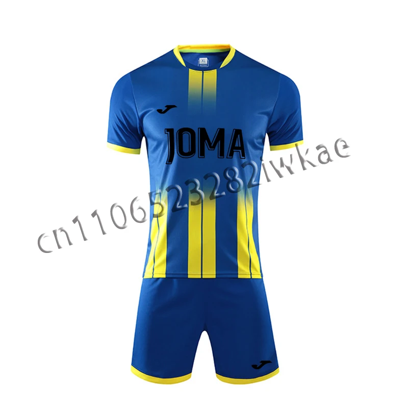 

Мужской летний комплект JOMA: дышащая быстросохнущая спортивная футболка с 3D-принтом для тренировок и футбола + шорты