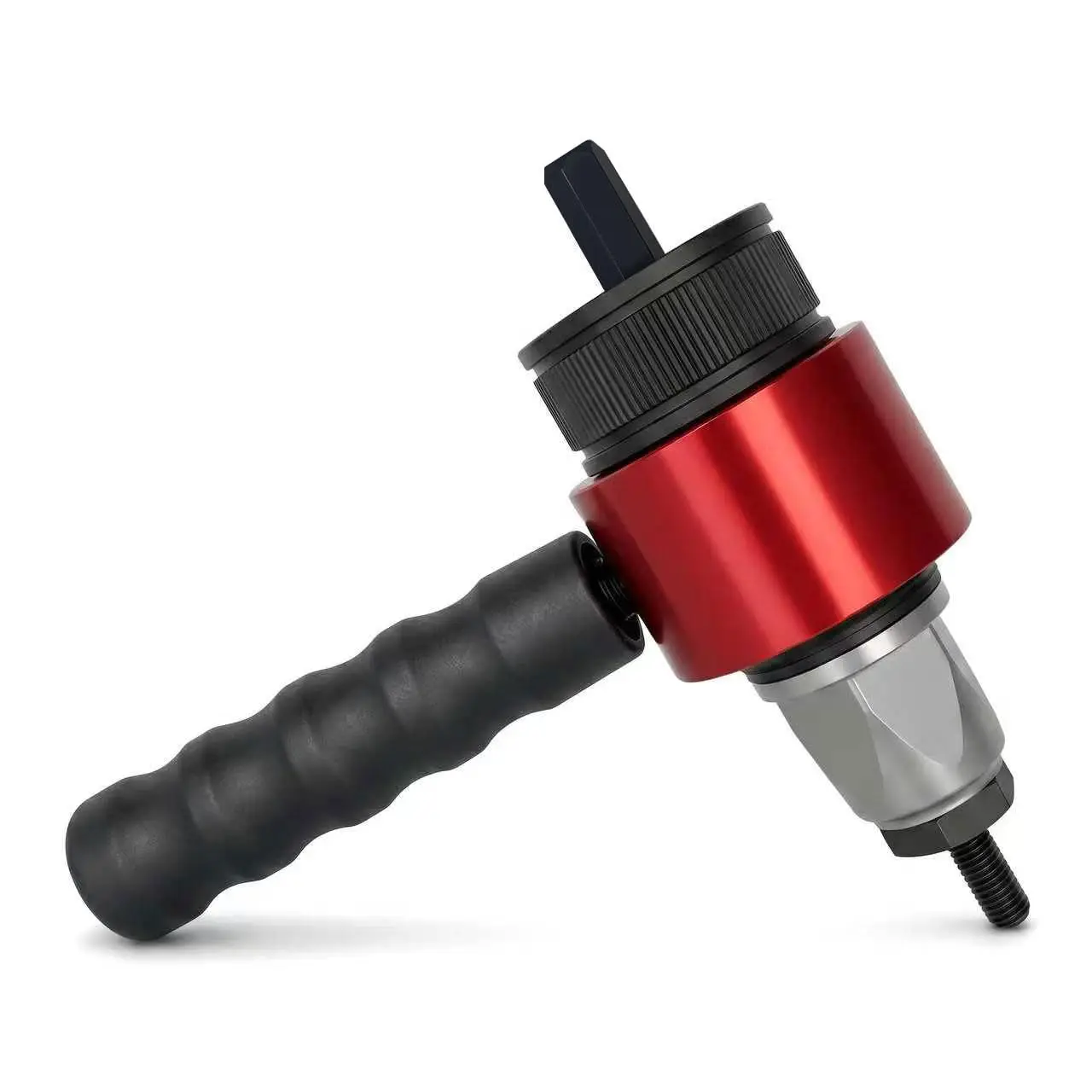 Electric Drill Rivet Nut Adapter, Converts Drill to Riveter with Anti-Twist Handle, Red Anodised Aluminium Body for Auto Sheet M