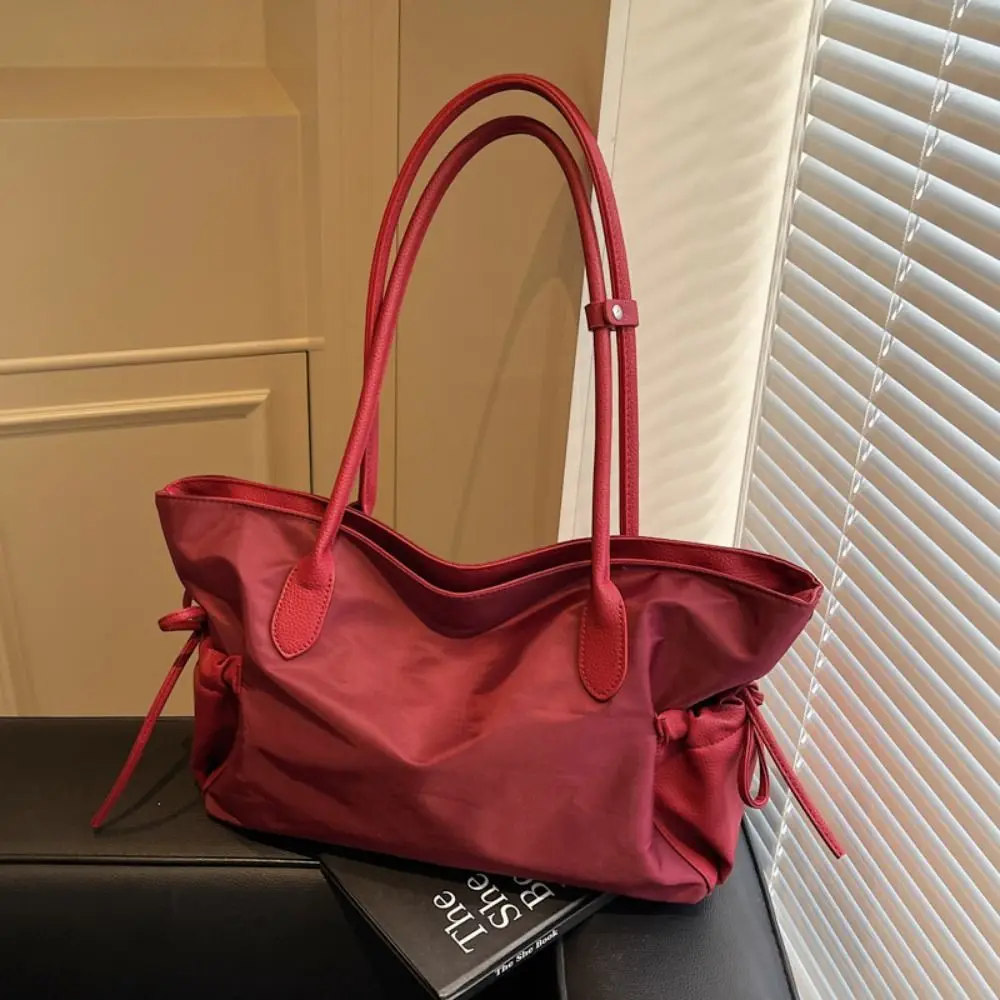 

Literary Casual Nylon Shoulder Bag Zipper Korean Style Nylon Cloth Tote Bag Lightweight Large Capacity Handbag Women