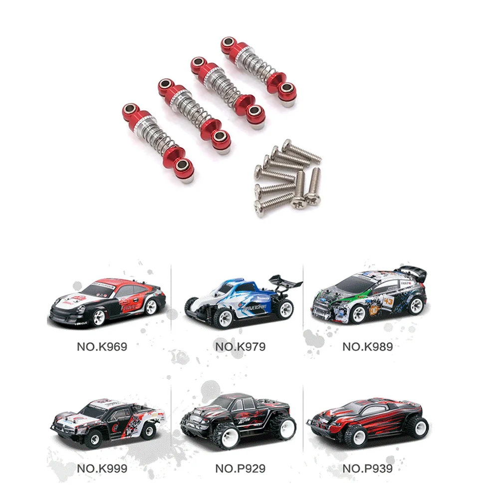 DELAM-4 Stücke Metall Stoßdämpfer Dämpfer Für Wltoys 284131 K969 K979 K989 K999 P929 P939 1/28 RC Auto Upgrade Teile