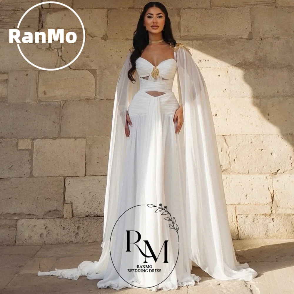 

Ranmo Modern A-Line Sleeveless Pleat Sexy Flower Evening Dresses Backless Formal Dresses for Women Elegant Prom Gowns Customized