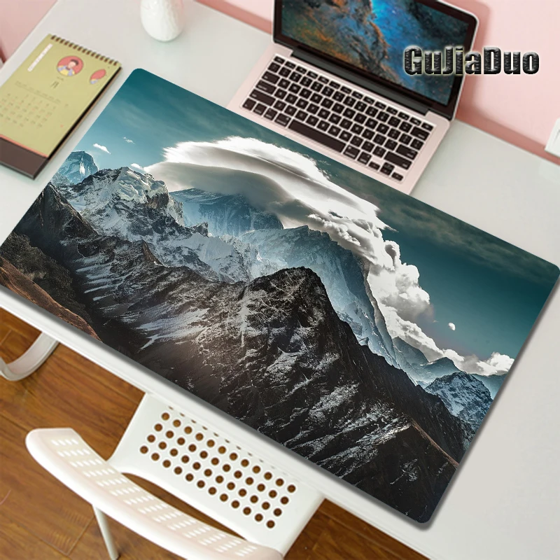 GuJiaDuo Mountains and Clouds Mouse Pad Computer Natural Scenery Large Art Mousepad Gaming Accessories Art Pc Cushion Desk Mat