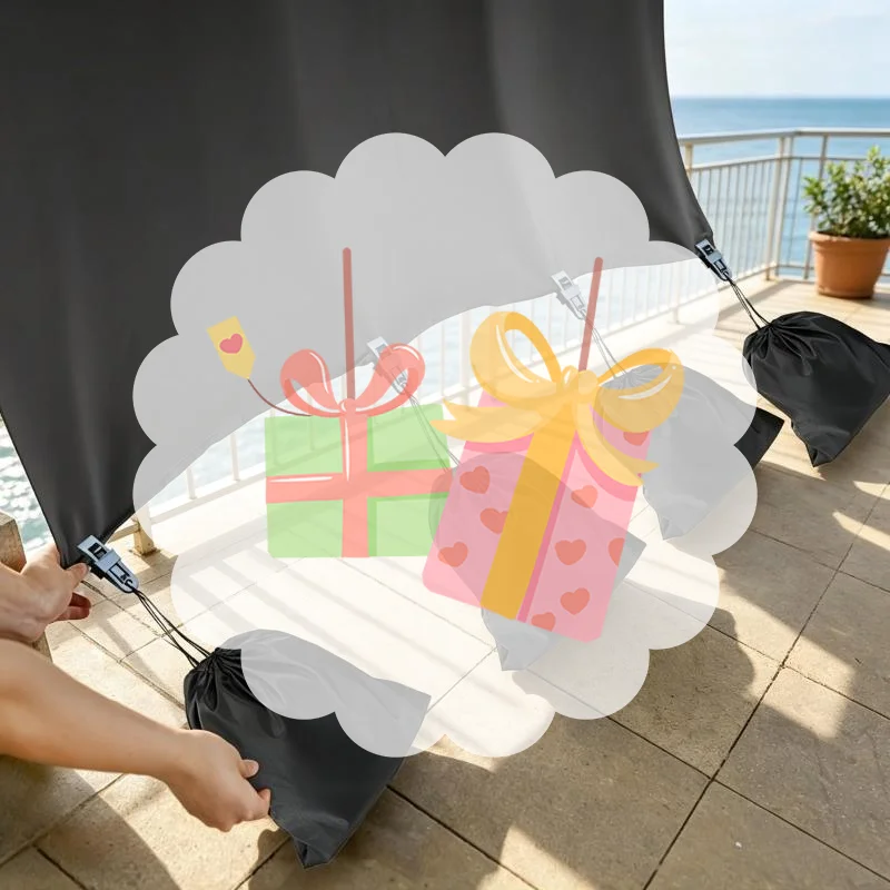 5/10/15Pcs Outdoor Curtains Weighted Bags Windproof Water Resist Exterior Curtains & Draperies Sun Blocking For Patio