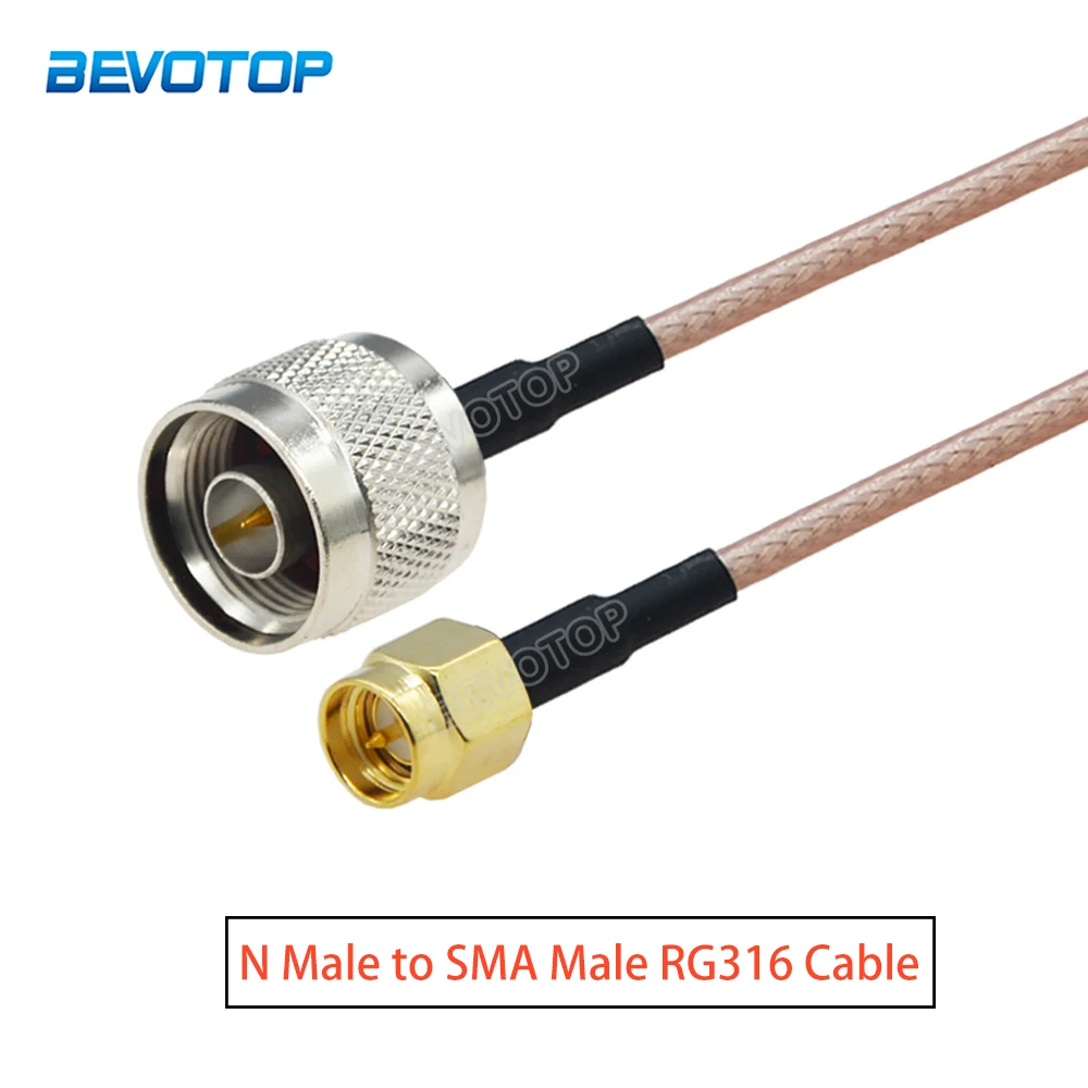 1Pcs N Type Male to SMA Male Plug Connector Adapter RG316 Cable Low Loss Coaxial Pigtail Jumper 50 Ohm 15cm-30m