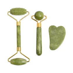 Natural Jade Roller Massager for Face Roller facial liftting Anti-wrinkle Gua Sha Jade Stone Face Massager Beauty Skin Care Tool