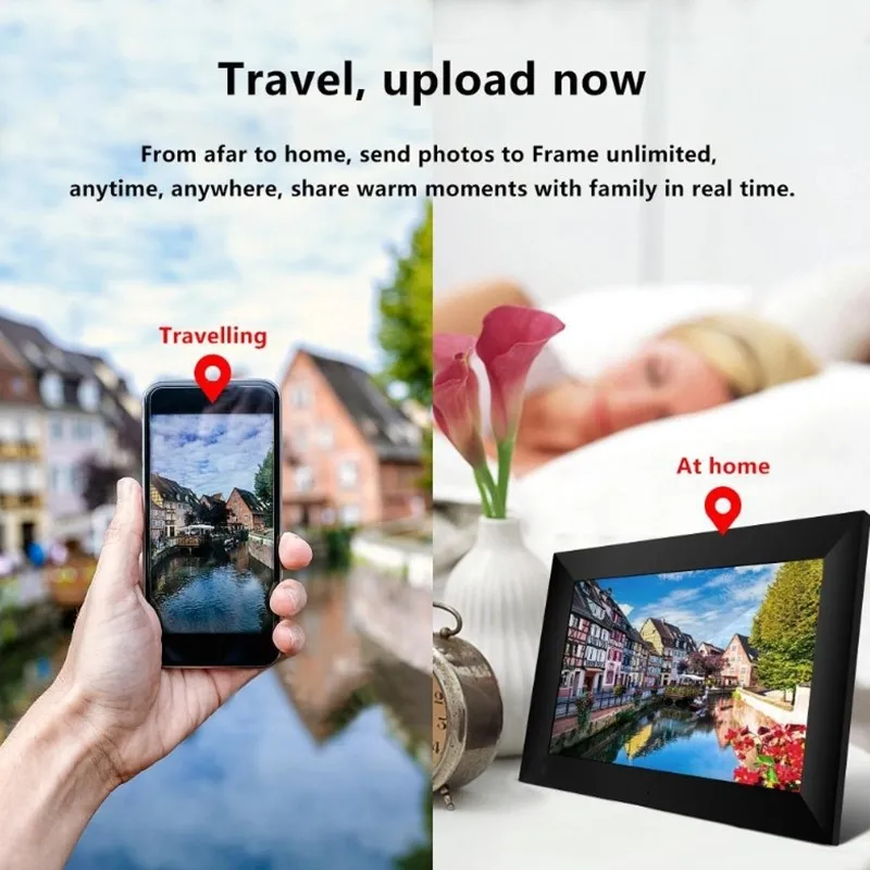 32GB FRAMEO 10.1인치 스마트 WiFi 디지털 액자 1280x800 IPS LCD 터치 스크린, 친구와 가족을 위한 최고의 크리스마스 선물