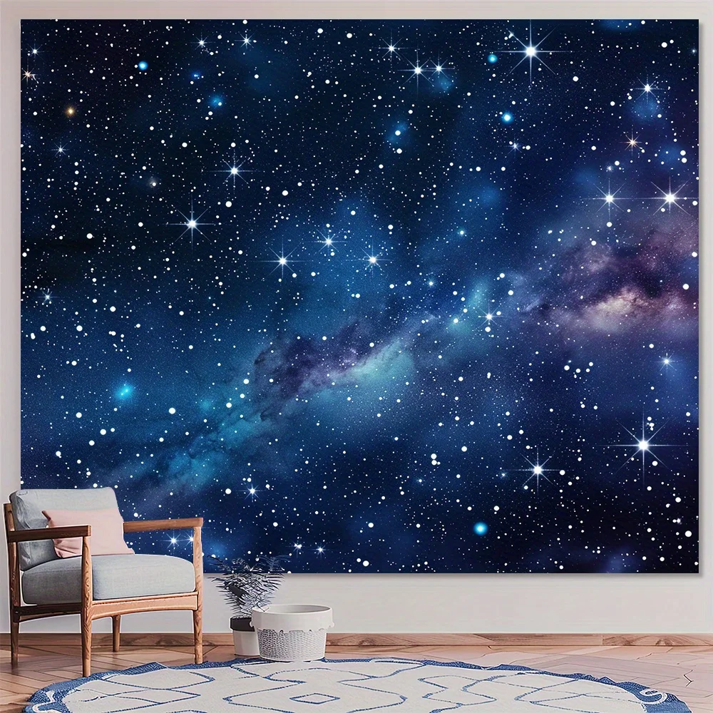 VIKAMA Dark Blue Galaxy Starry Sky Tapestry Milky Way Stars Backdrop Birthday Wedding Photo Booth Wall Decor