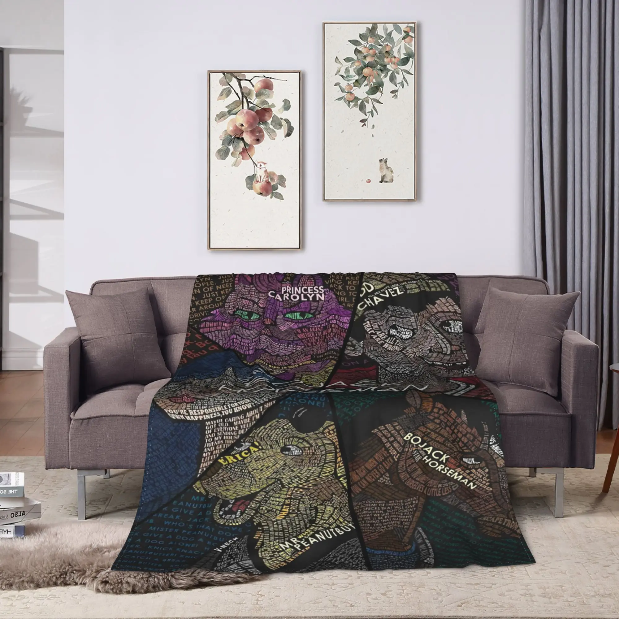 Super Warm Blanket Travel Haunting BoJack Horseman Silhouette Shot Throw Blanket Bedspread For Living Room Sofa Bed Cover