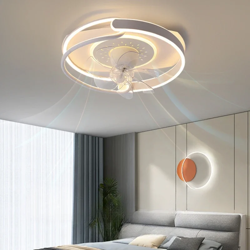 LED Lights Bedroom Ceiling Fans with Lights Ceiling Light Restaurant Advanced Sense Ultra-thin Big Wind Intelligent Electric Fan