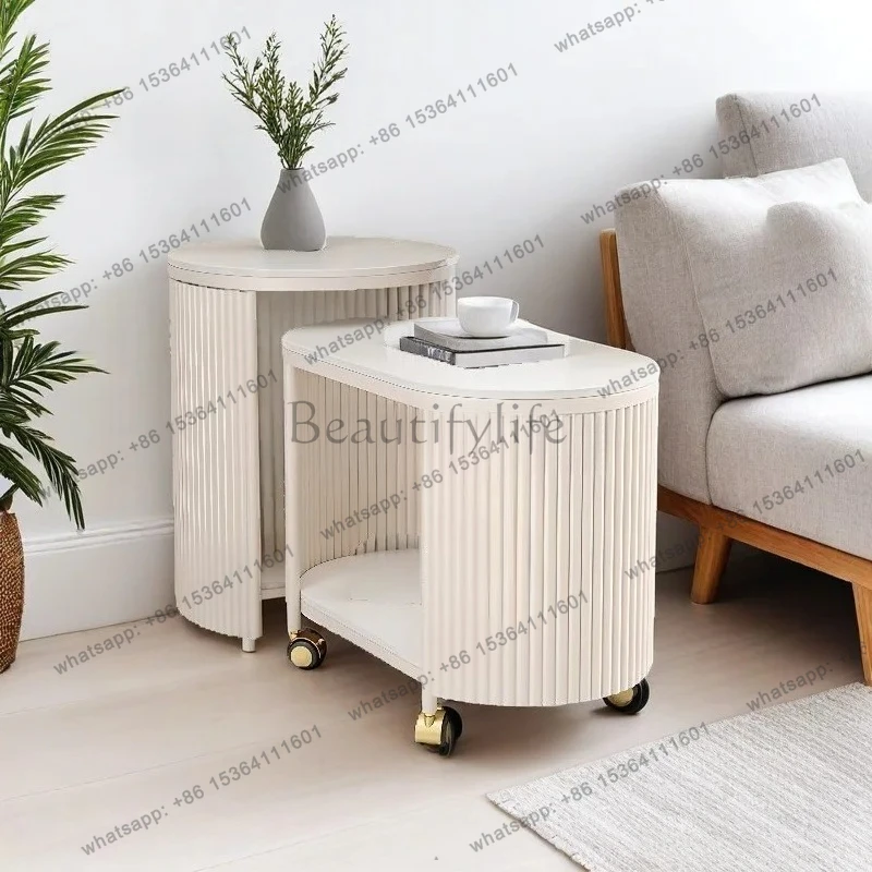 

light luxury rock slab sofa corner table removable side table living room minimalist modern trolley coffee table