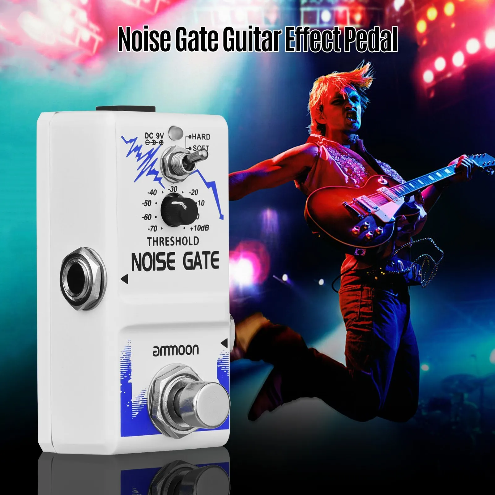 

ammoon Single Noise Gate Guitar Effect Pedal True Bypass Zinc Alloy Shell Guitar Accessories