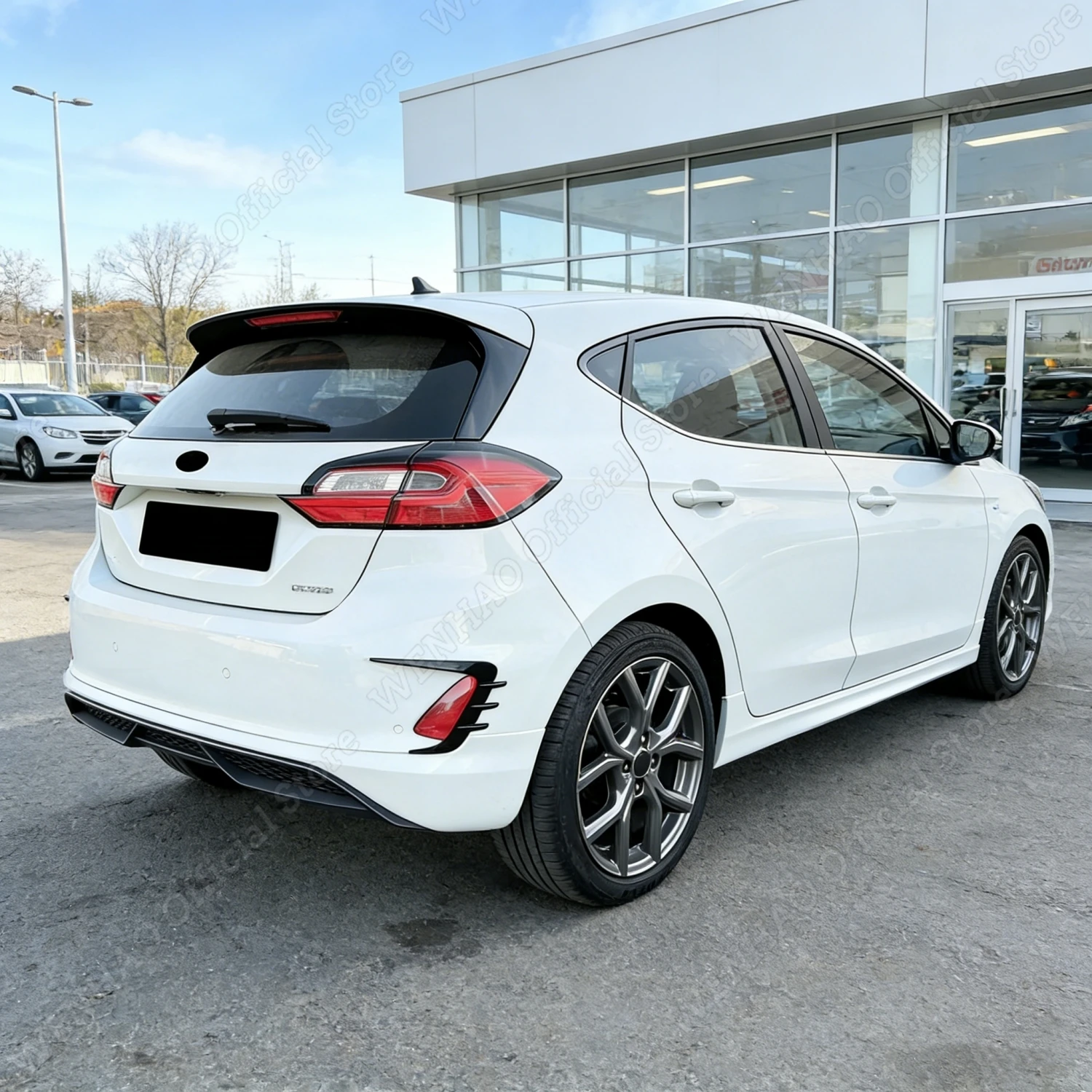 2 Peças Divisores Laterais de Para-choque Traseiro para Ford Fiesta MK8 MK8.5 Standard ST ST Line 2018+ Kits de Carroceria com Difusores de Para-choque para Tuning