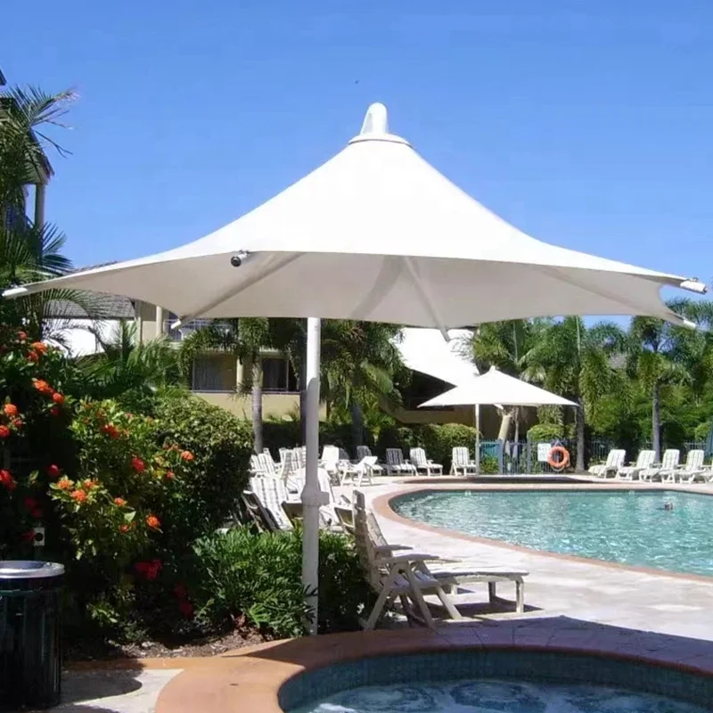 Tension Street Cafes Shade Membrane Structure Umbrella Irregularly Shaped Steel Structure Corridor Design Canopy