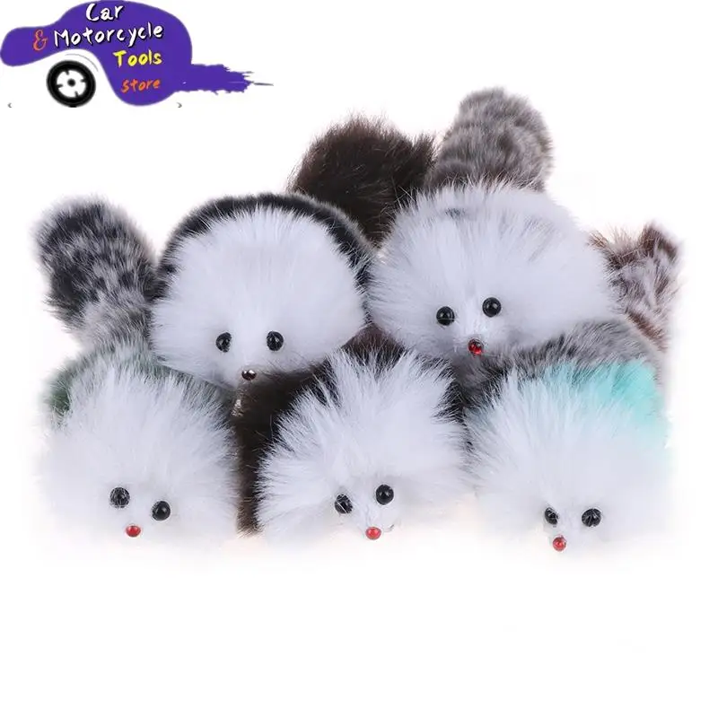 Cute Fur Little Fox Charm Mobile Phone Keychain  Stuffed Animal  Key Chains Ring Auto For Women Girls Plush Keychains