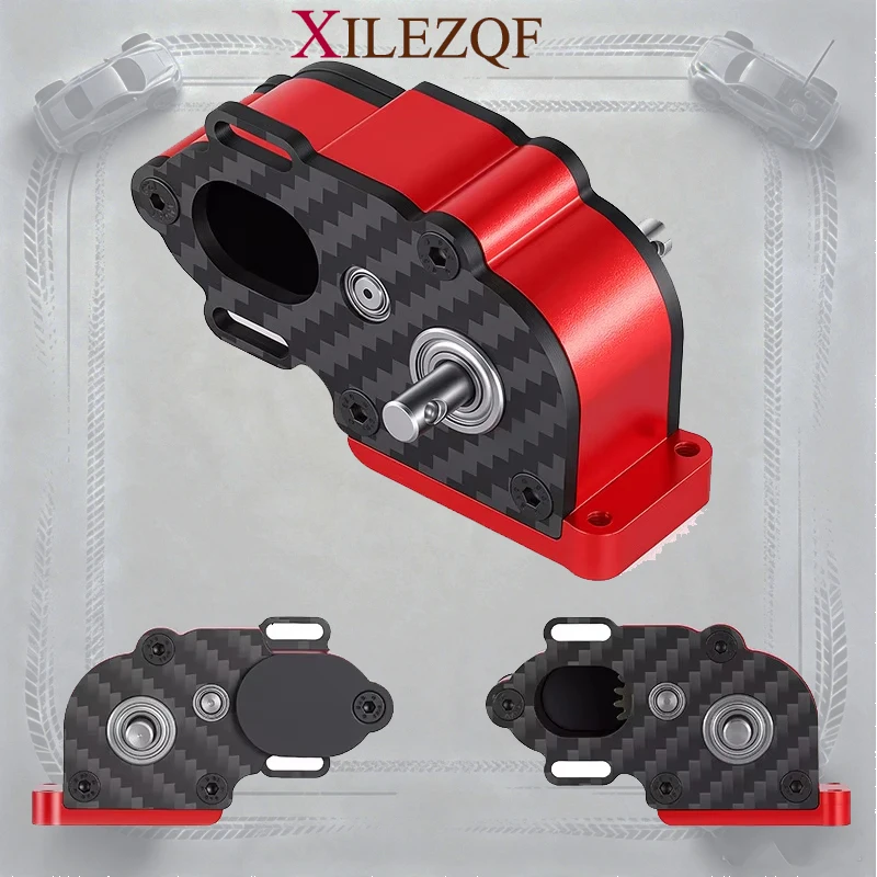 Metal Lightweight Carbon Fiber LCG Low Center of Gravity Transmission Gearbox Upgrade Parts for 1/10 RC Crawler Axial SCX10