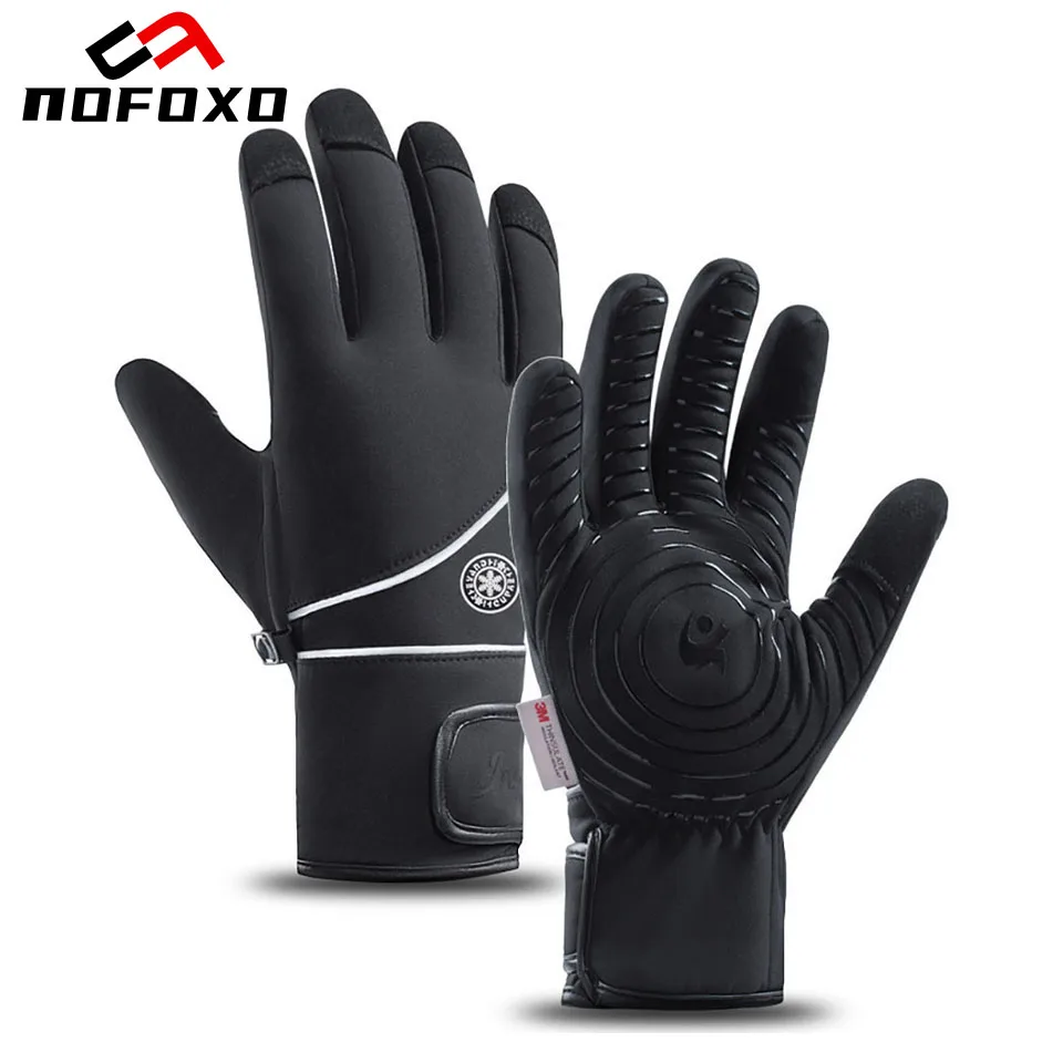 AliExpress nofoxo NOFOXO Winter Windproof Waterproof Touchscreen Cycling Running Skiing Anti-slip Warm Thermal Fleece Gloves For Men Women