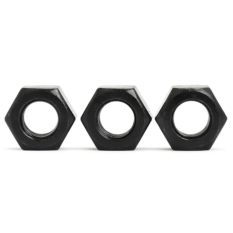 50/100Pcs M2 M2.5 M3 M4 M5 M6 DIN934 Black Carbon Steel Hex Nut Hexagonal Nuts Grade 8.8