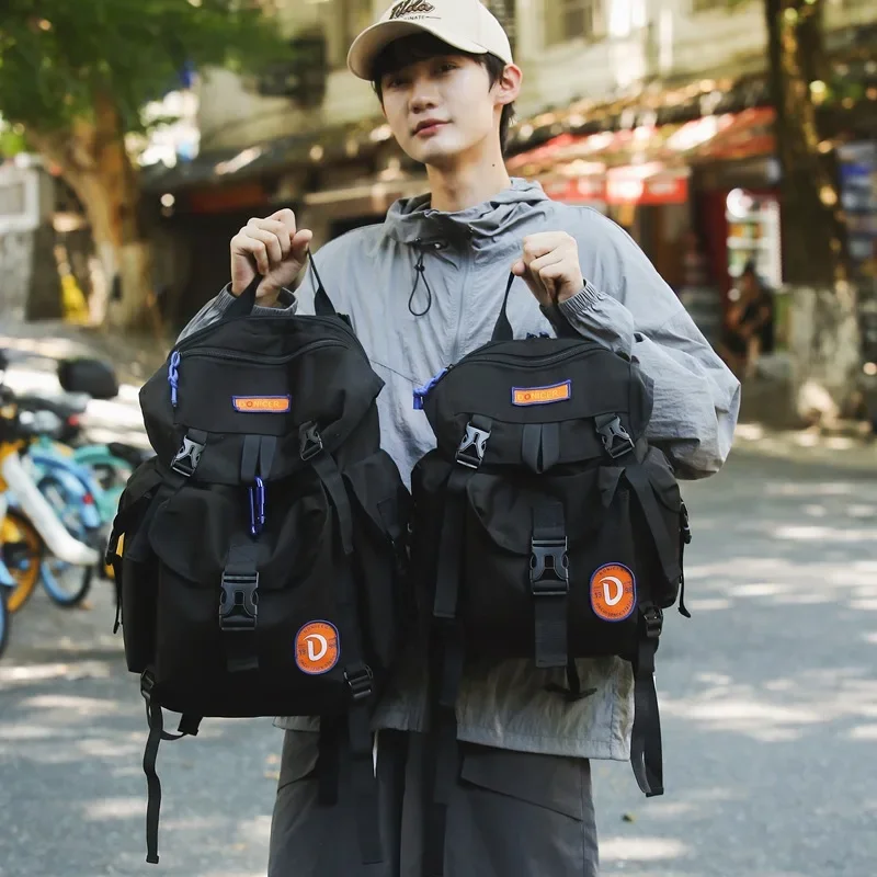 Summer Fashion Niche Design Large Clamshell Mountaineering Bag Neutral Waterproof Youth Travel Hiking Shoulder Bag Backpacks