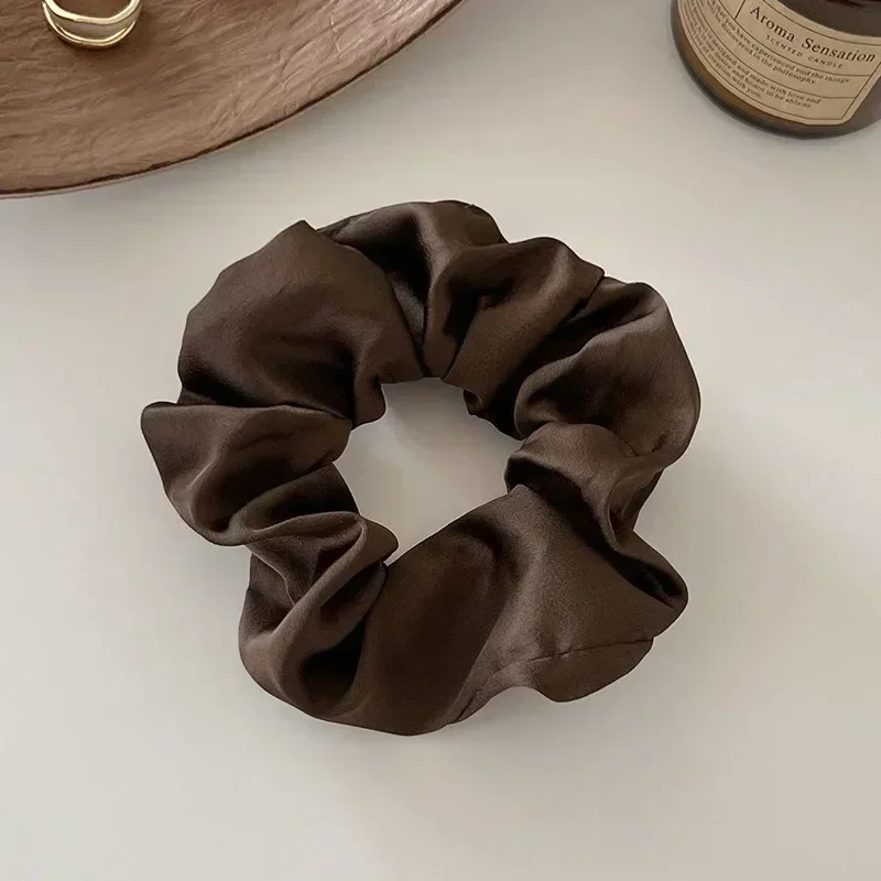 1/3PCS Vintage Silk Hair Scrunchies Elastic Hair Bands Solid Color Women Girls Headwear Ponytail Ties Rope Hair Accessories