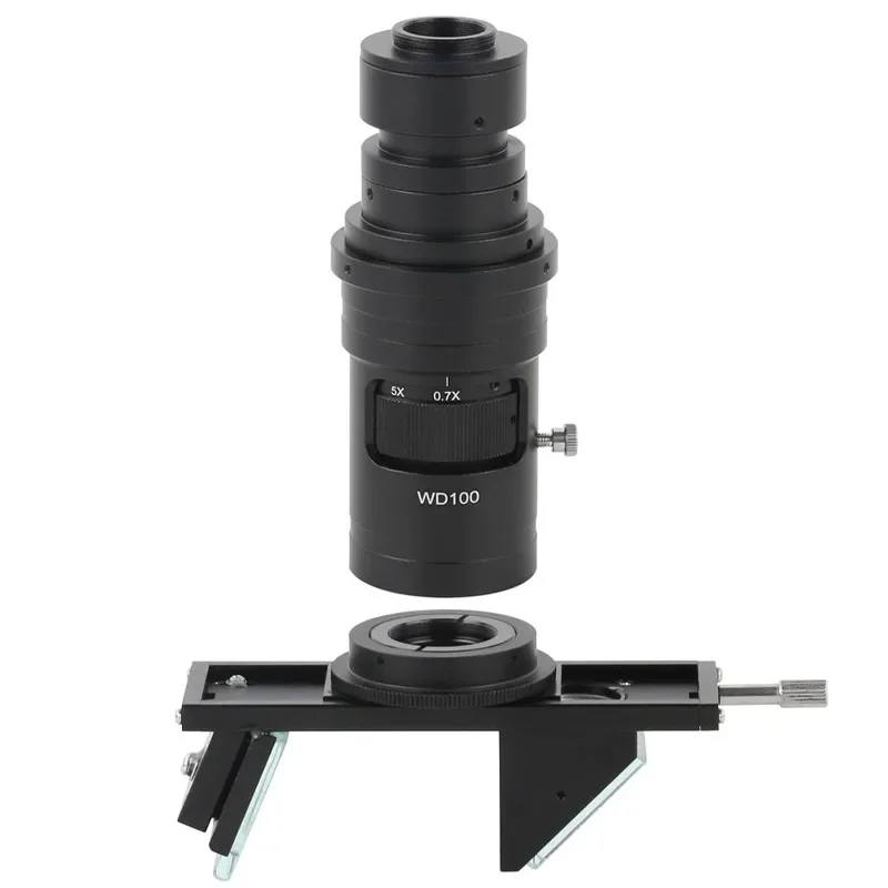 0.7X-5X Adjustable Continuous  Zoom Lens 3D 2D FHD C-mount Lens For Industry Digital HDMI VGA USB Microscope Video Camera