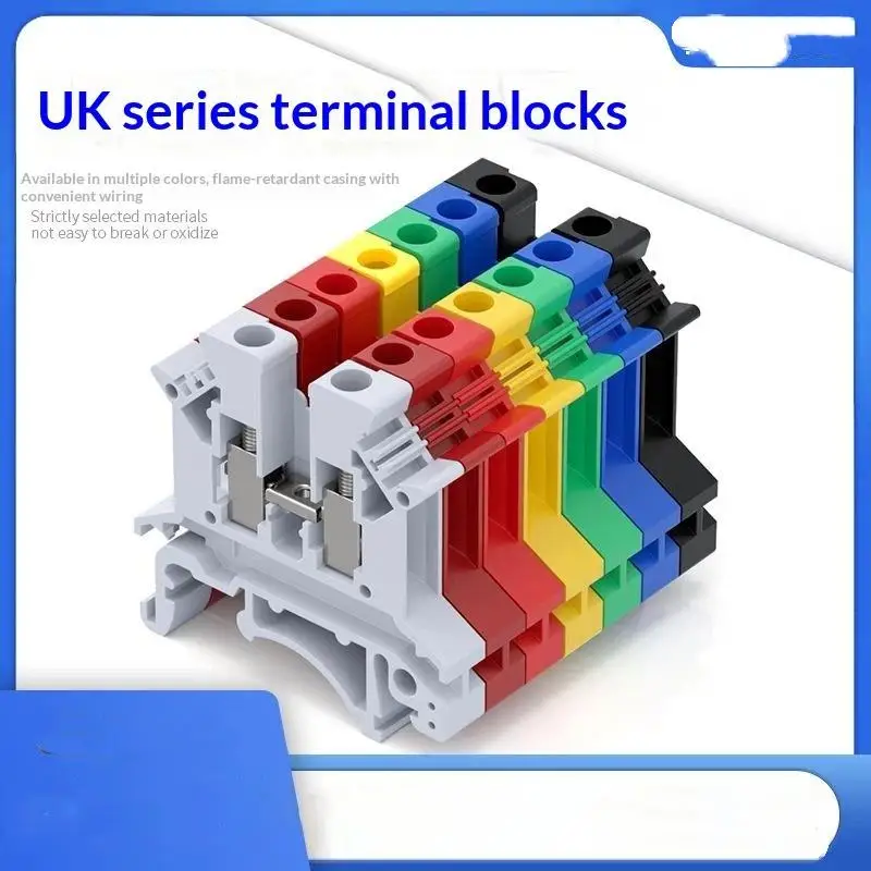 10Pcs UK 2.5 Terminal Block UK2.5B Screw Connection Connect Strip 2.5B 2.5mm² Cable Electrical Din Rail Wire Connectors