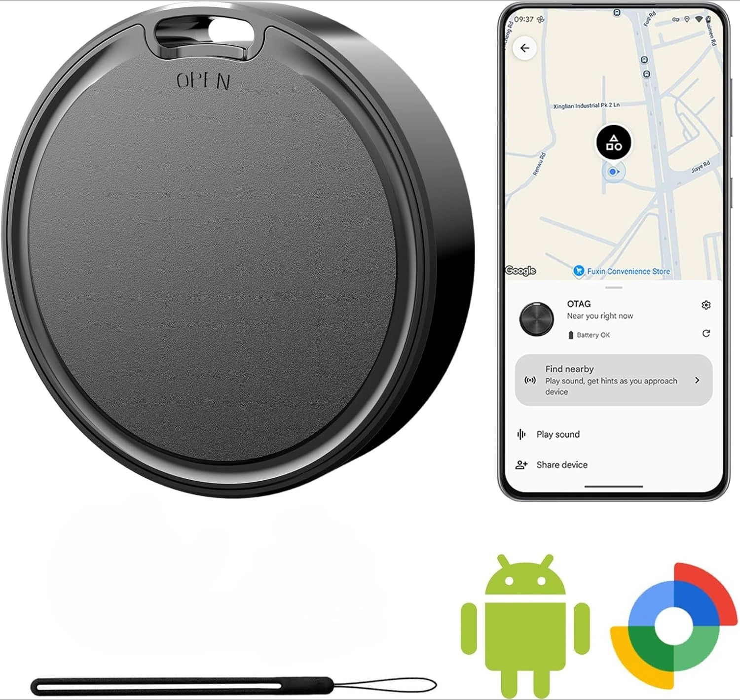 airtags-para-android-pacote-com-1-airtag-para-android-etiquetas-rastreadoras-android-aplicativo-google-find-my-rastreador-de-bagagem-a-prova-d'Agua-ip65-para-chaves