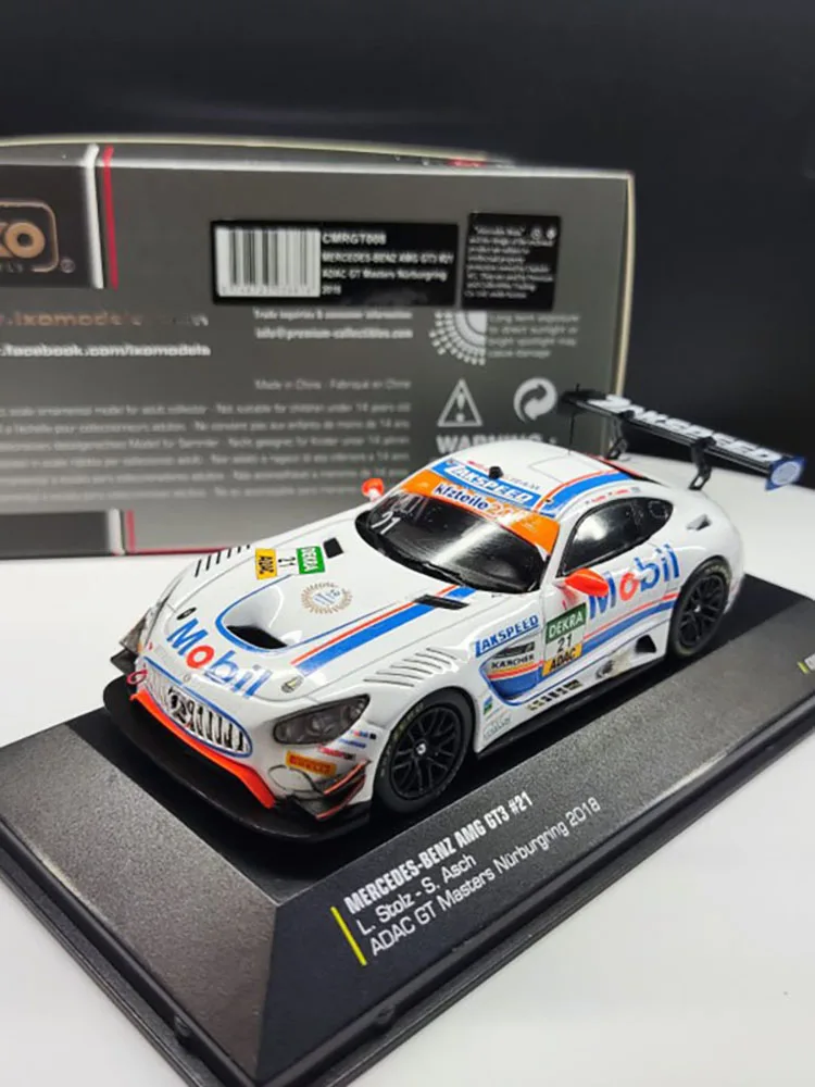 Diecast 1/43 สเกล Ixo Benz AMG GT3 21 # 2018 Racing รถสะสมของเล่นของขวัญของที่ระลึกจอแสดงผลเครื่องประดับ