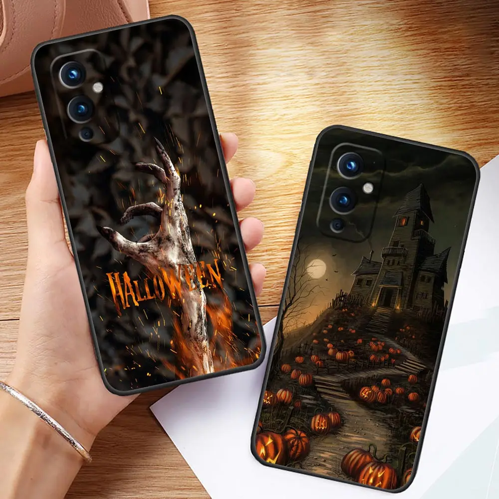 

Happy Halloween Pumpkin Bat Funda Coque Case For Oneplus 11 10 9 8 8T 7 7T 6 6T 5 ACE 2V NORD CE 2 3 Pro Case Capa Shell Cover