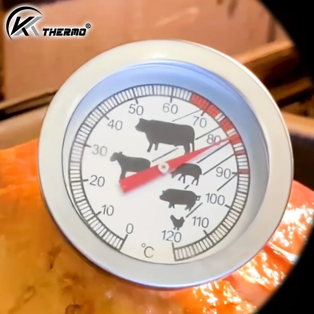 Stainless Steel Instant Read Thermometer for BBQ & Kitchen - Dual Celsius/Fahrenheit Display, Perfect for Meat, Milk & More