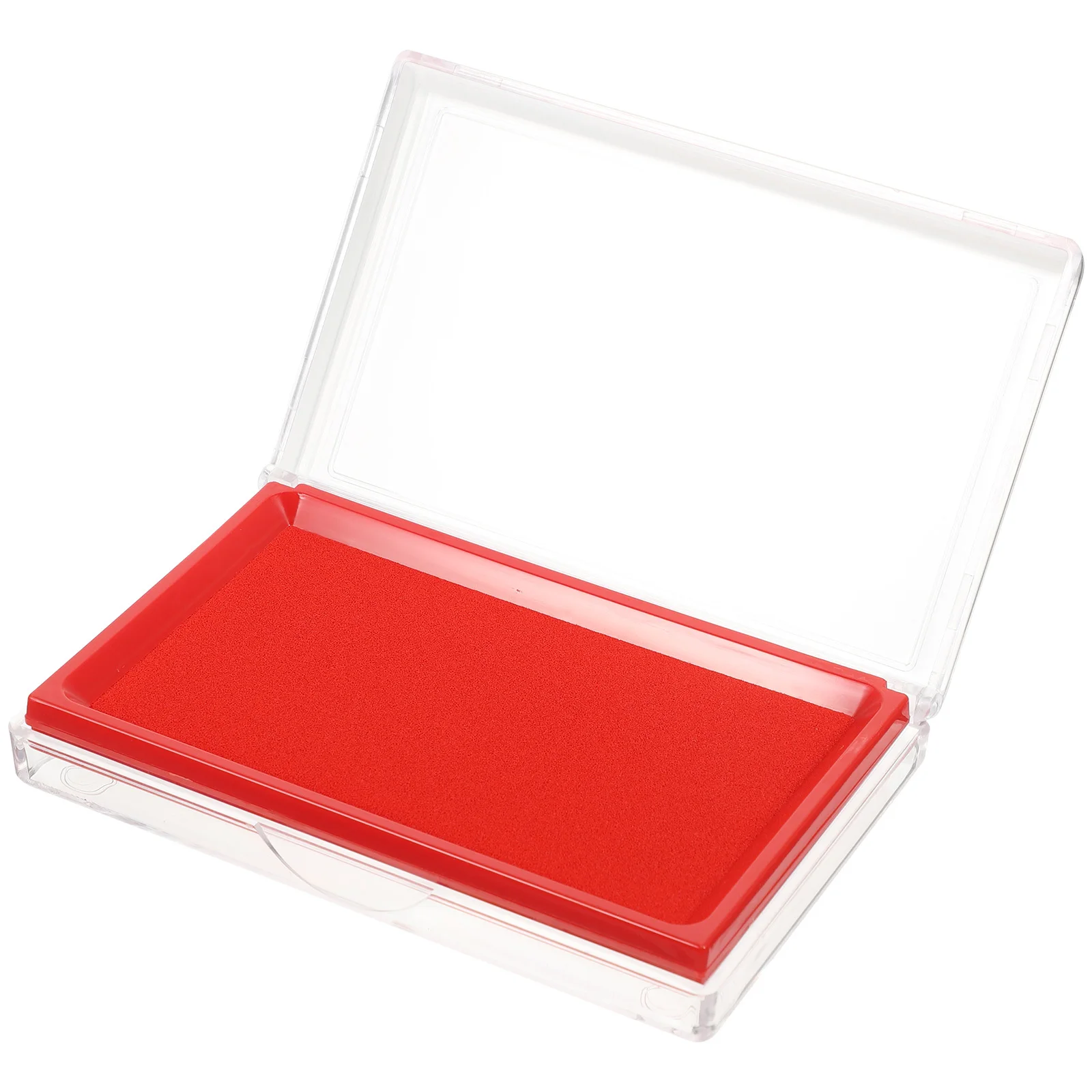 Red Ink Pad For Calligraphy Painting Abs Clear Box Durable Smooth Practical Diy Drawing Tool Stamp Supply Craft Artwork Sealing