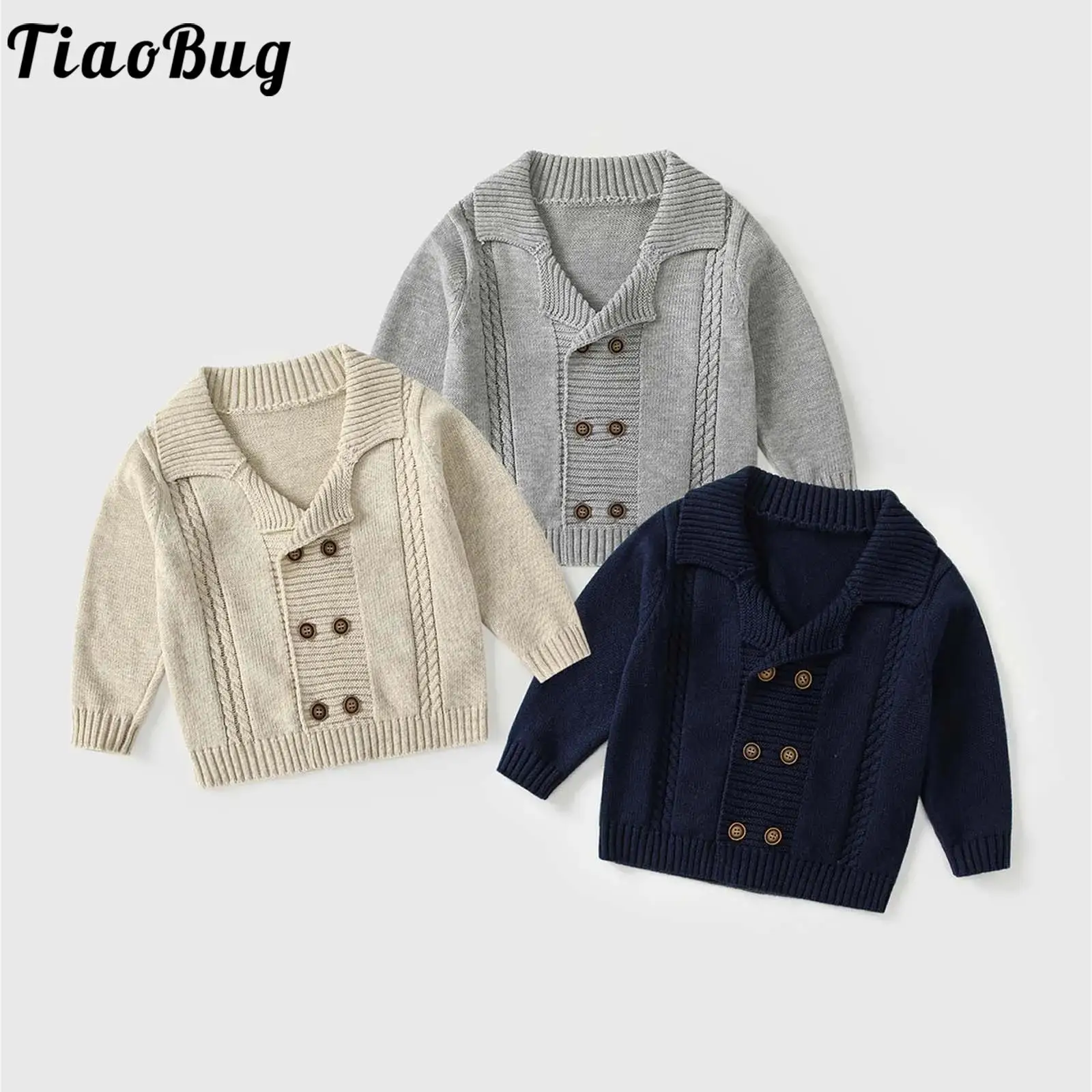 

Повседневный вязаный кардиган для маленьких мальчиков, свитер, двубортная куртка с длинными рукавами, верхняя одежда, весенне-осенняя одежда, повседневная одежда