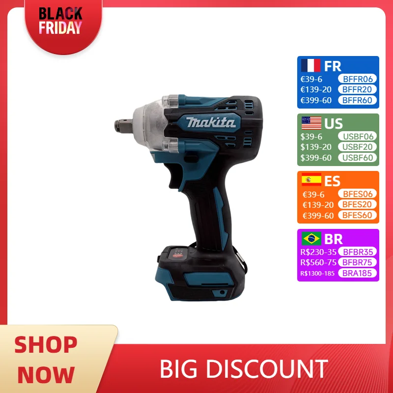 

Makita DTW600 Electric drill Brushless Impact Driver Rechargeable Screwdriver Drills Cordless Power Tools 18V battery