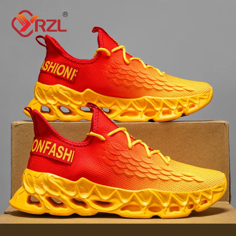 YRZL أحذية رجالية أحذية رياضية مريحة تنفس احذية الجري الرجال حذاء رياضي للتنس حجم 39-46 أحذية المشي رجل
