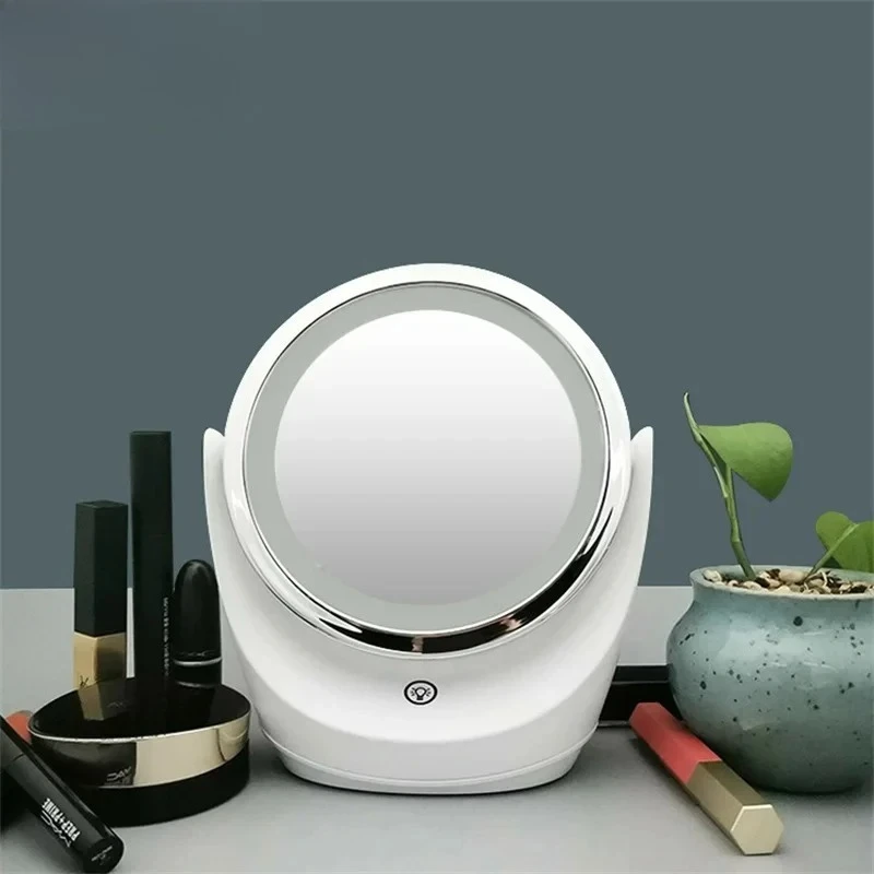 Mirror 1X-5X Magnification 360 Degree Rotation Portable Double Sided Desktop Intelligent With Light Makeup Mirror