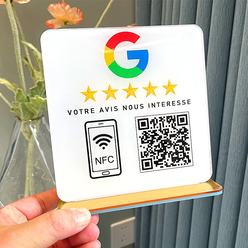 Google Review Sign Customized QR Code Acrylic Social Media Plate