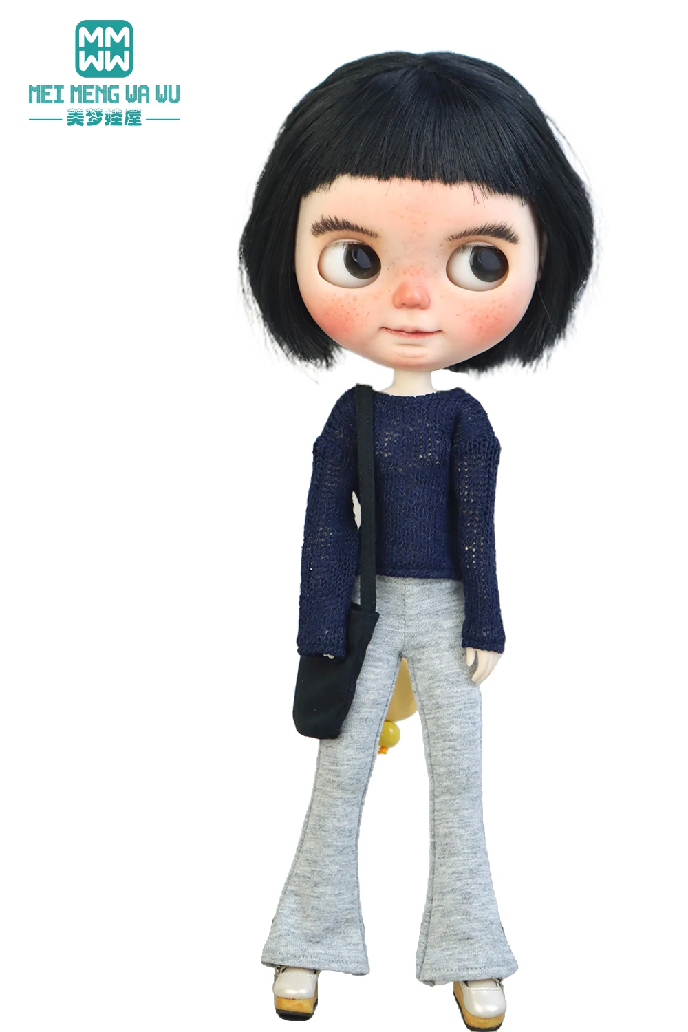 28 cm Blyth Poppenkleertjes Modieuze bell bottoms in roze, grijs, zwart voor OB22 OB24 Azone Pop Accessoires