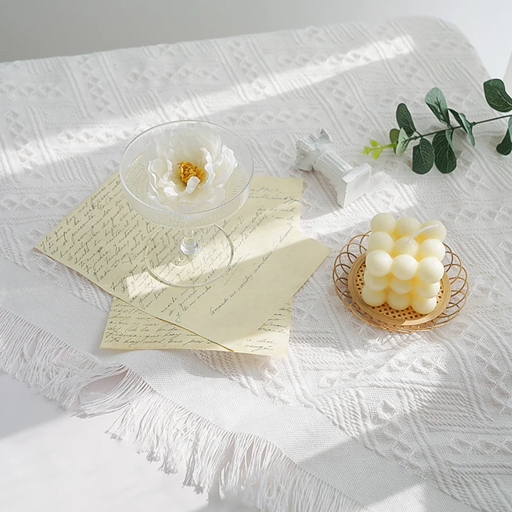 

1pc Fringe Tassel Table Cover Decorative Tablecloth For Home Dining Room Jewelry Display Photography Background Table Mat Indoor