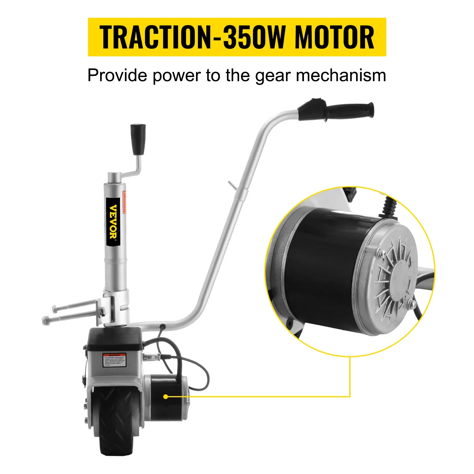 SIHAO 12V 350W Electric Jockey Wheel Motorised Mover for Caravan/Boat/Trailer/SUV with Power Dolly & Remote Control